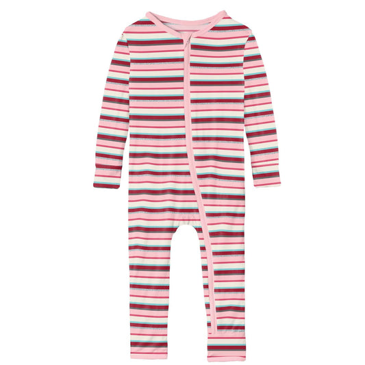 Print Coverall with Zipper in Anniversary Bobsled Stripe