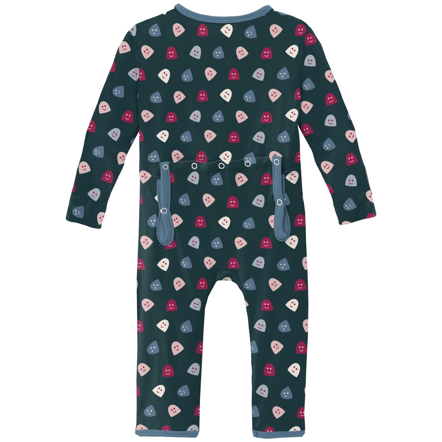 Print Coverall with Snaps in Pine Happy Gumdrops