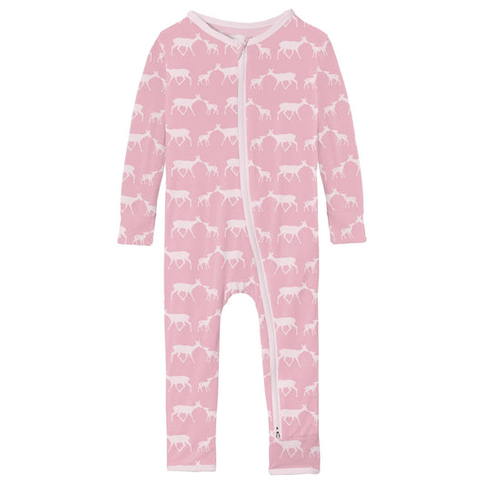 Print Coverall with 2 Way Zipper in Cake Pop Doe & Fawn