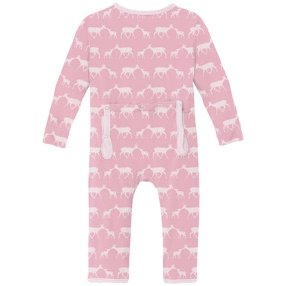 Print Coverall with 2 Way Zipper in Cake Pop Doe & Fawn