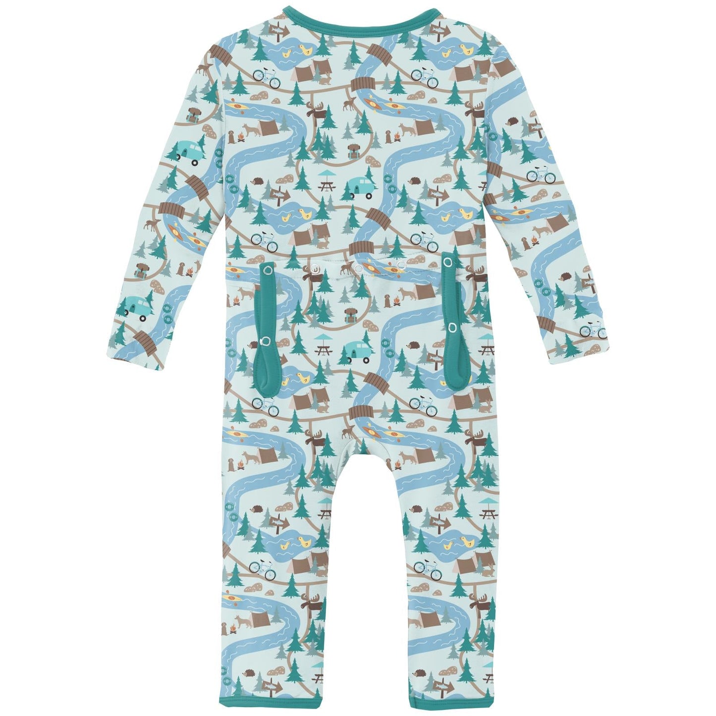 Print Coverall with 2 Way Zipper in Fresh Air Campground Map