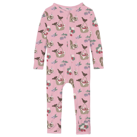 Print Coverall with 2 Way Zipper in Cake Pop Berry Picking