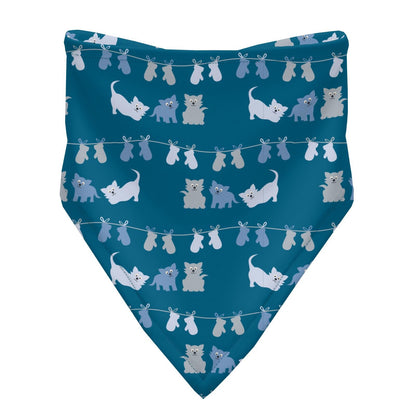 Print Bandana Bib Set of 3 in Little Boy Blue Stripe, Dew & Seaport 3 Little Kittens