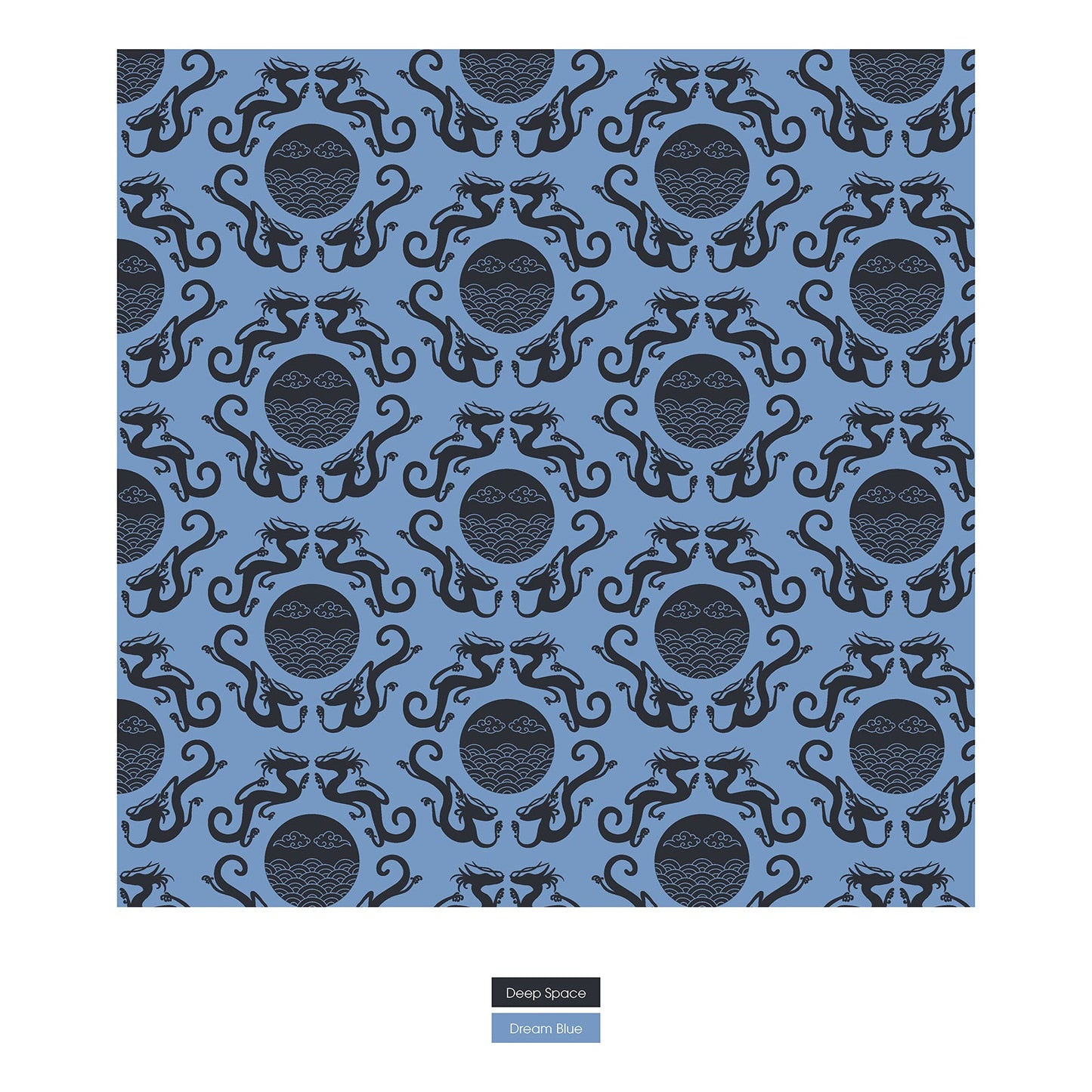 Print Convertible Sleeper with Zipper in Dream Blue Four Dragons