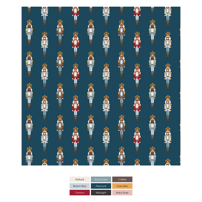 Print Coverall with 2 Way Zipper in Peacock Nutcrackers