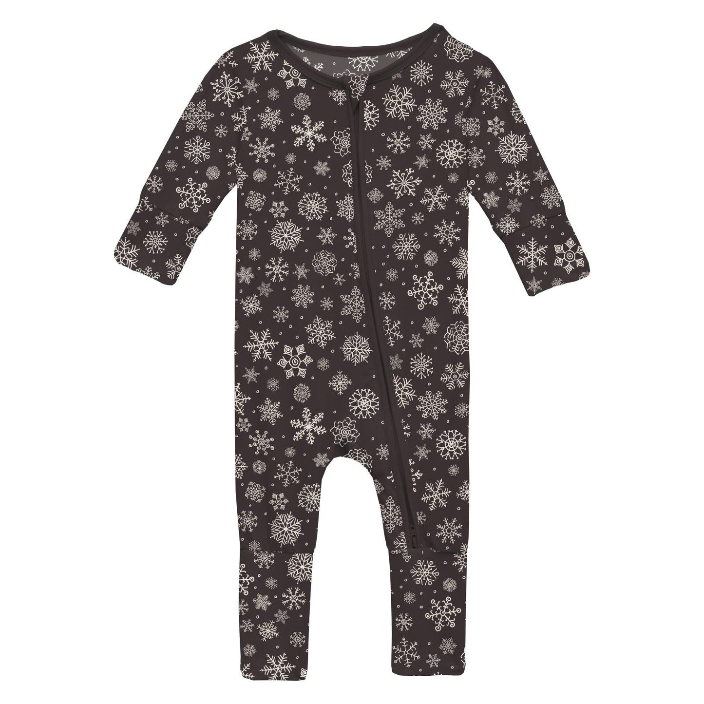 Print Convertible Coverall in Chalkboard Snowflakes