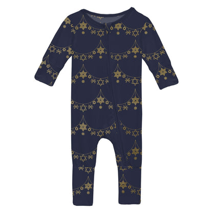 Print Convertible Coverall in Winter Garland