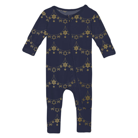 Print Convertible Coverall in Winter Garland
