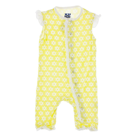 Print Ruffle Tank Romper in Lime Blossom Stellini