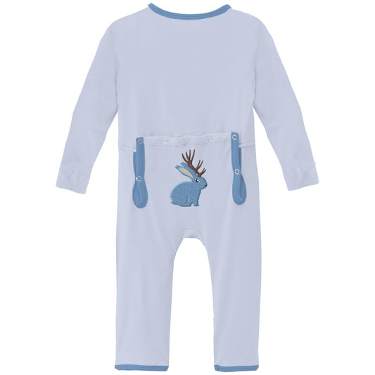 Applique Coverall with 2 Way Zipper in Dew Jackalope