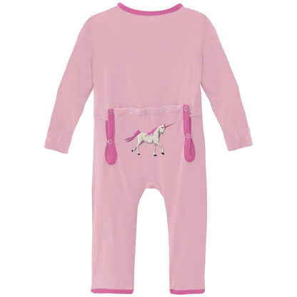 Applique Coverall with 2 Way Zipper in Cake Pop Prancing Unicorn