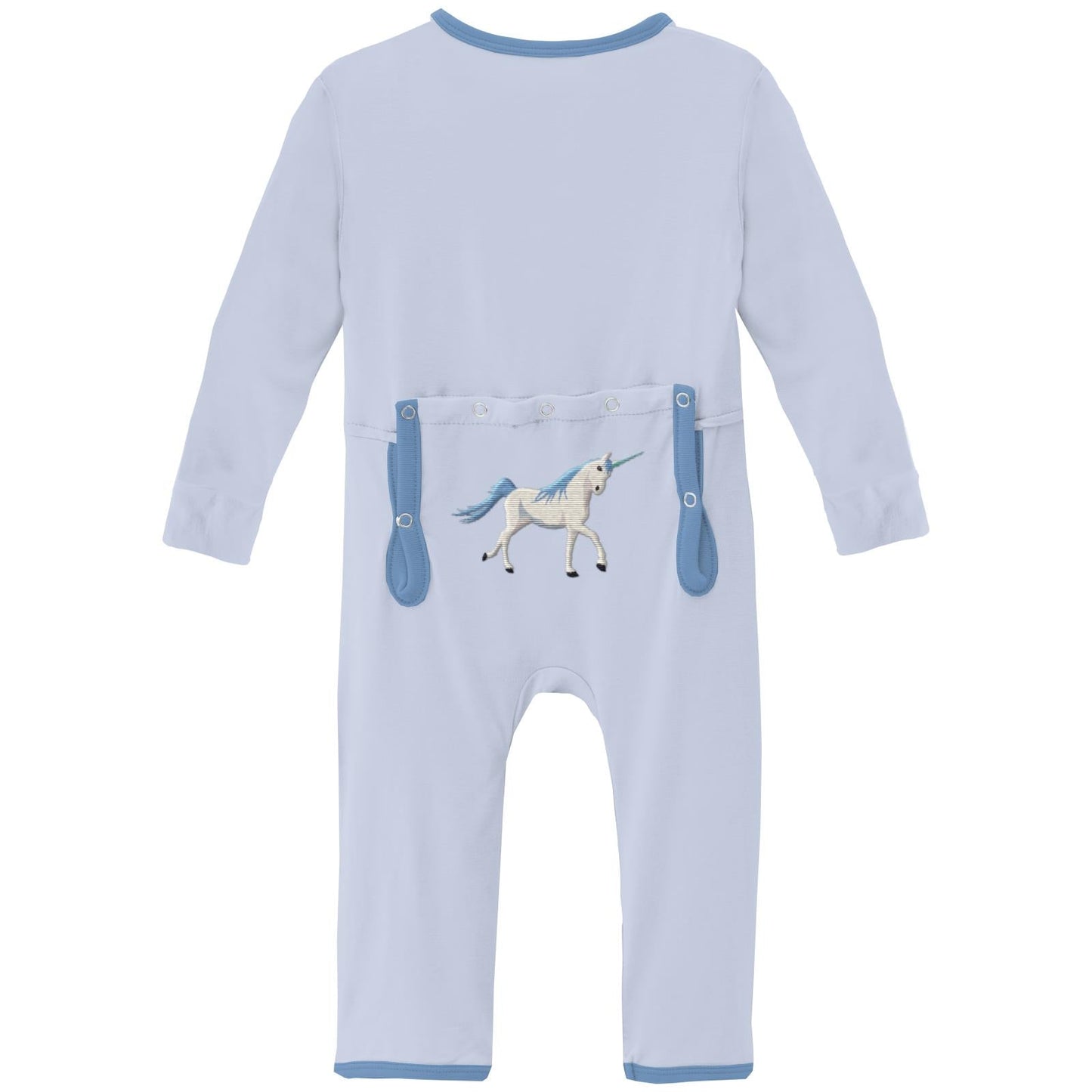 Applique Coverall with 2 Way Zipper in Dew Prancing Unicorn