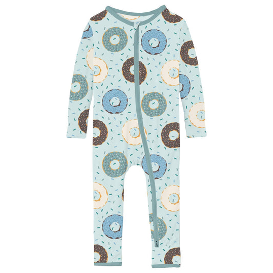 Print Coverall with 2 Way Zipper in Fresh Air Donuts and Sprinkles