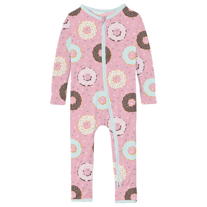 Print Coverall with 2 Way Zipper in Cake Pop Donuts and Sprinkles