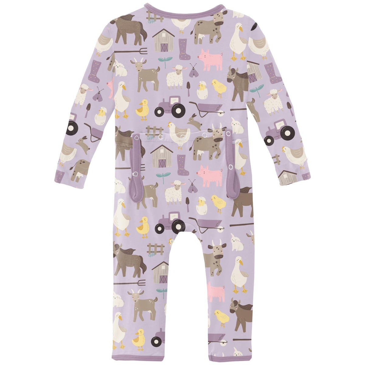 Print Coverall with 2 Way Zipper in Thistle Morning on the Farm
