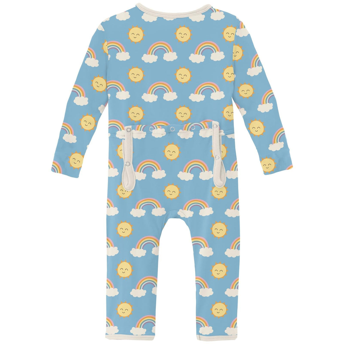 Print Coverall with 2 Way Zipper in Sunshine and Rainbows