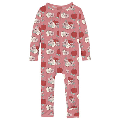 Print Coverall with 2 Way Zipper in Desert Rose Apple Picking
