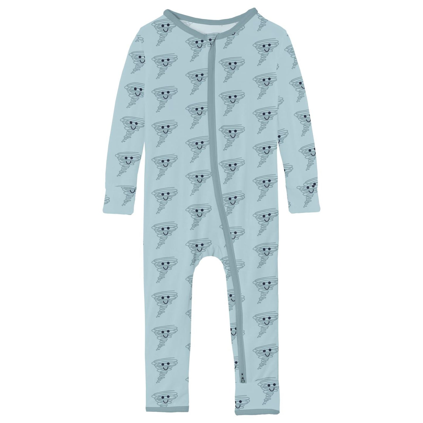 Print Coverall with 2 Way Zipper in Spring Sky Happy Tornado