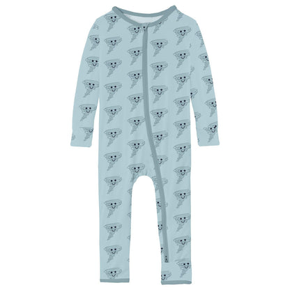 Print Coverall with 2 Way Zipper in Spring Sky Happy Tornado