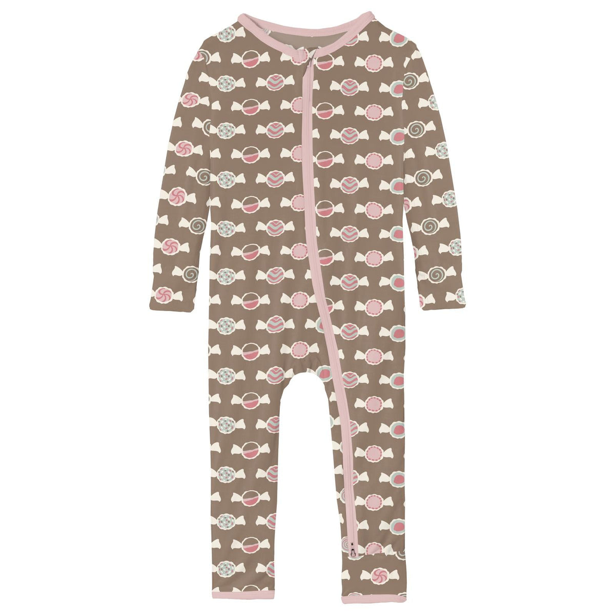 Print Coverall with 2 Way Zipper in Portabella Saltwater Taffy