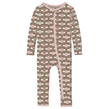 Print Coverall with 2 Way Zipper in Portabella Saltwater Taffy