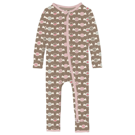 Print Coverall with 2 Way Zipper in Portabella Saltwater Taffy