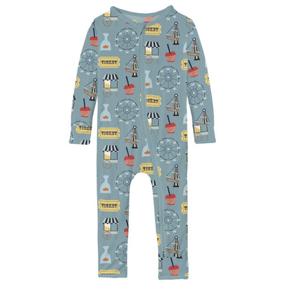 Print Coverall with 2 Way Zipper in Stormy Sea Fall Fair