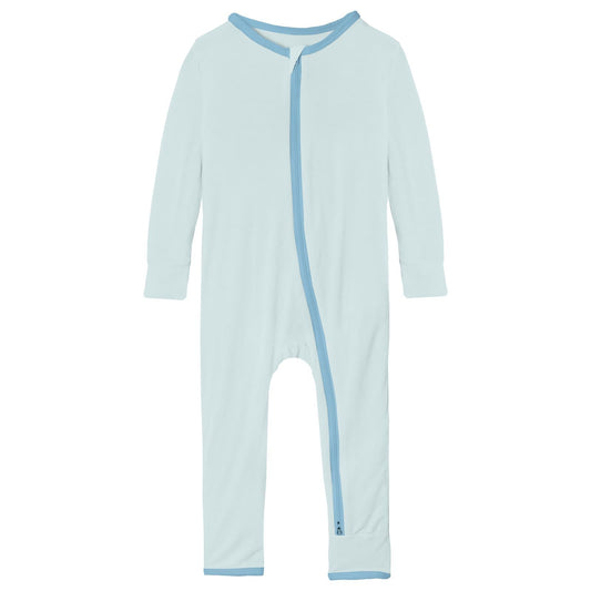 Applique Coverall with 2 Way Zipper in Fresh Air Can of Worms