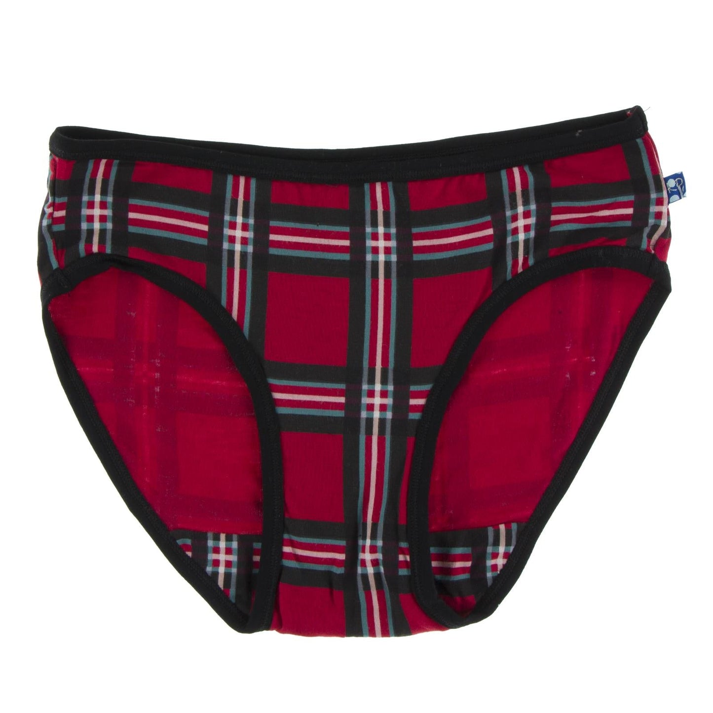 Print Underwear in Midnight Christmas Plaid with Midnight Trim