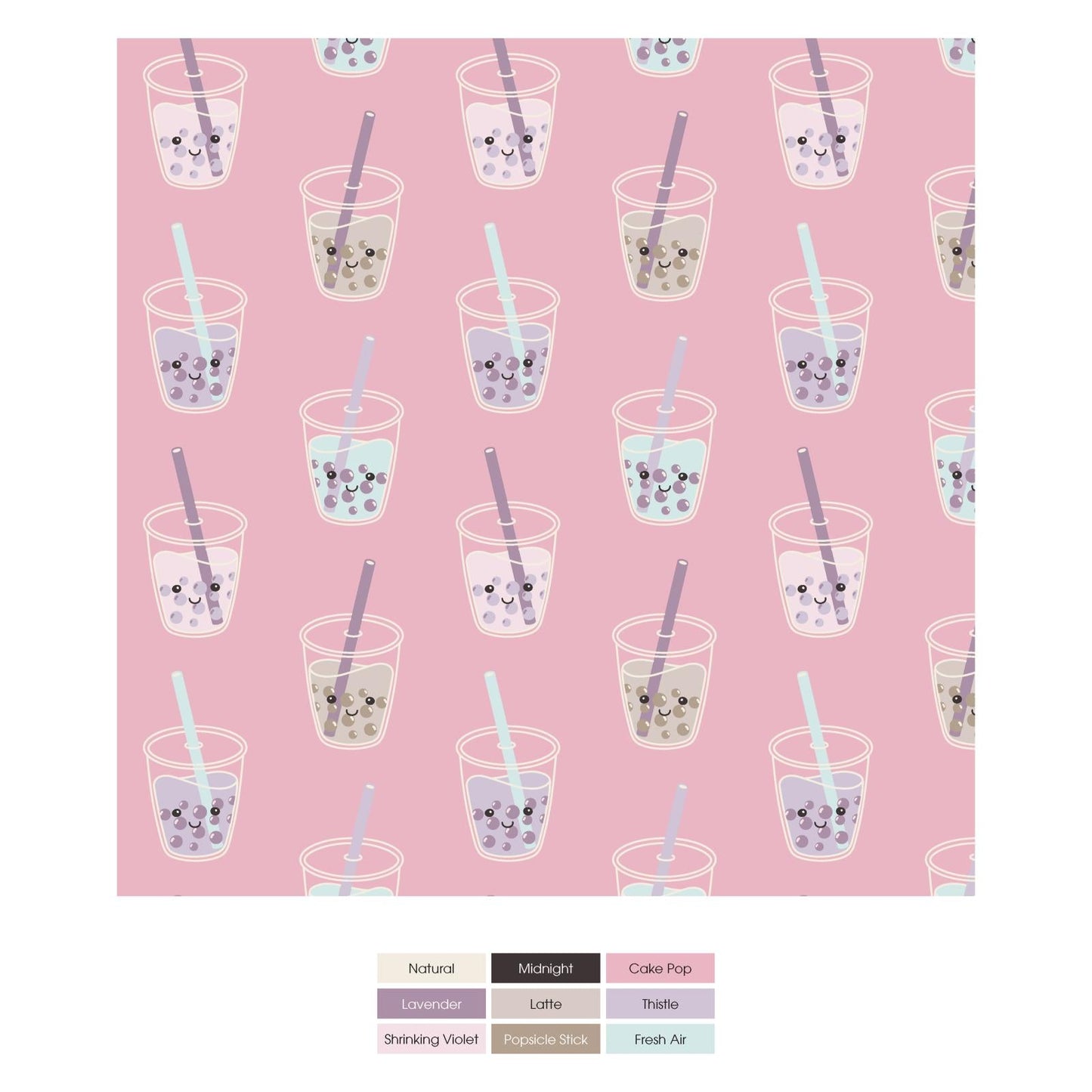 Print Bib Set of 3 in Cake Pop Boba; Lavender Flower Lattice & Thistle Ice Cream Truck