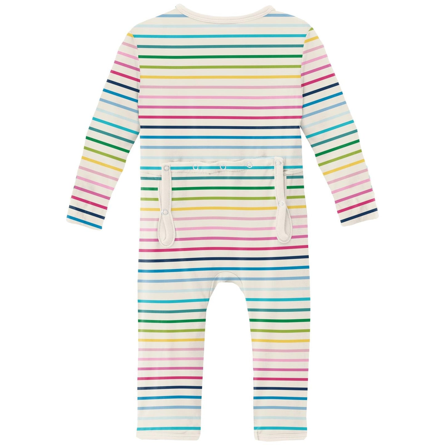 Print Coverall with 2 Way Zipper in Happy Stripe