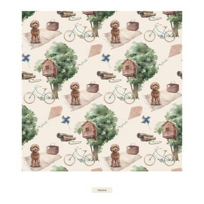 Print Bib Set of 3 in Natural Tree House; Jade Wavy Lattice & Fresh Air Frisbee Labs