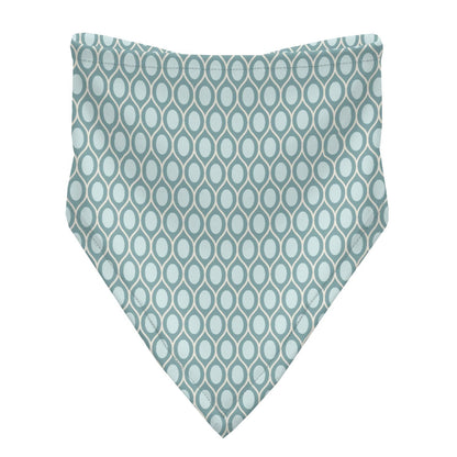Print Bandana Bib in Jade Wavy Lattice