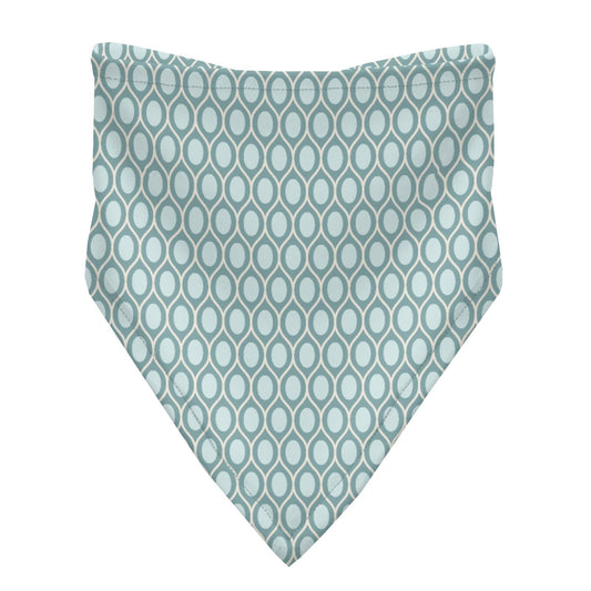Print Bandana Bib in Jade Wavy Lattice