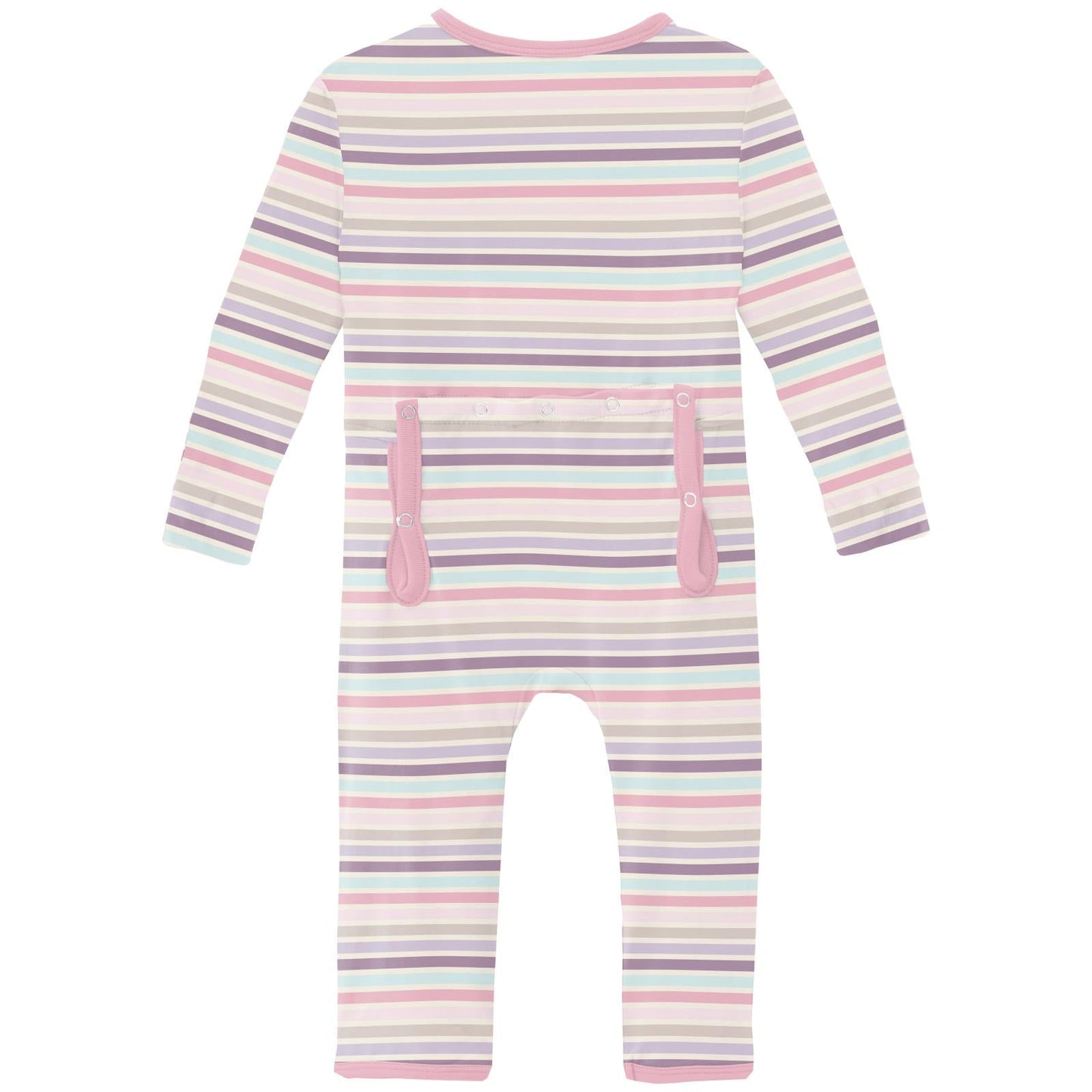 Print Coverall with 2 Way Zipper in Ice Cream Stripe
