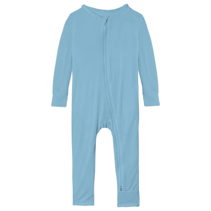 Coverall with 2 Way Zipper in Seaside Blue