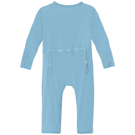 Coverall with 2 Way Zipper in Seaside Blue