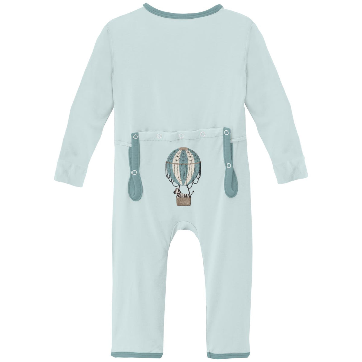 Applique Coverall with 2 Way Zipper in Fresh Air Zebra
