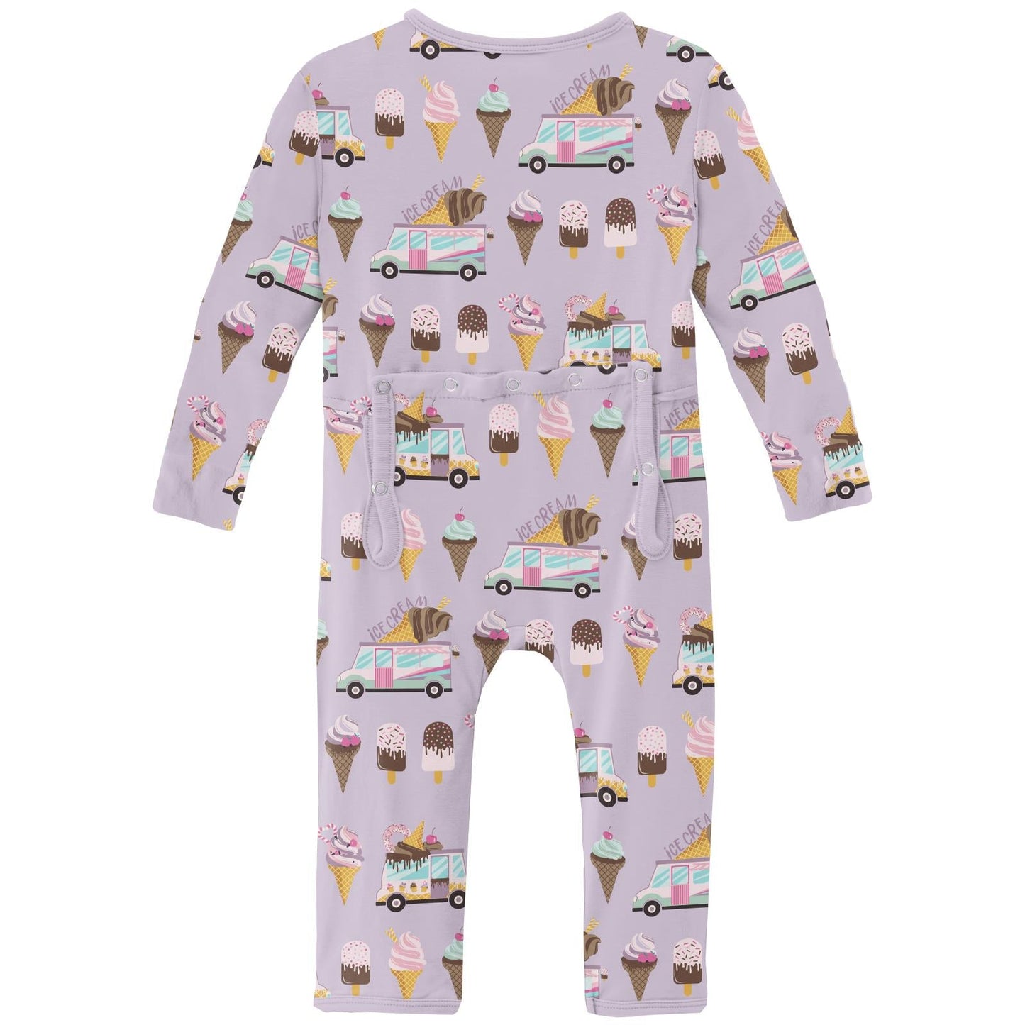 Print Coverall with 2 Way Zipper in Thistle Ice Cream Truck