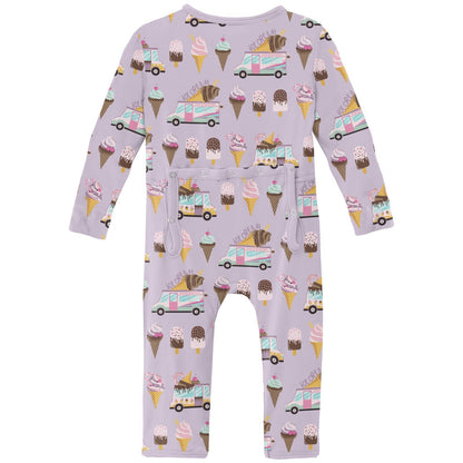 Print Coverall with 2 Way Zipper in Thistle Ice Cream Truck