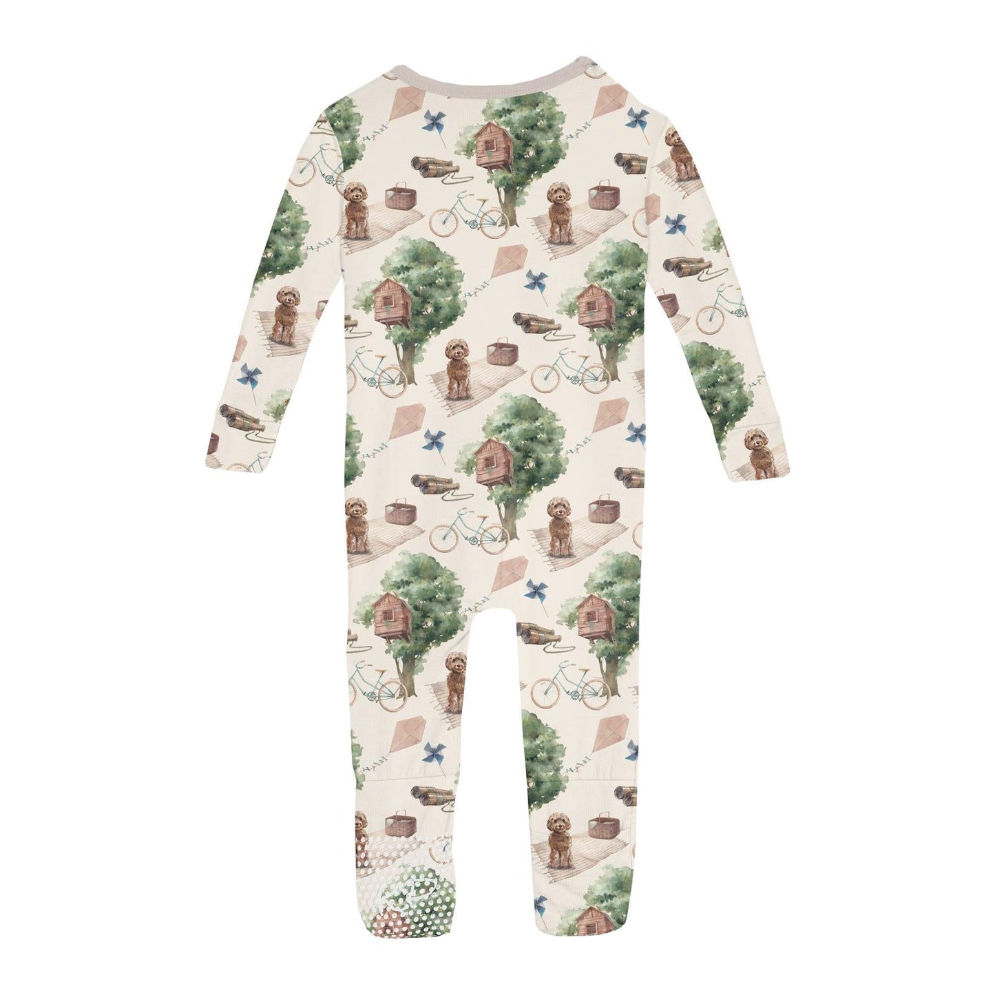 Print Convertible Sleeper with Zipper in Natural Tree House