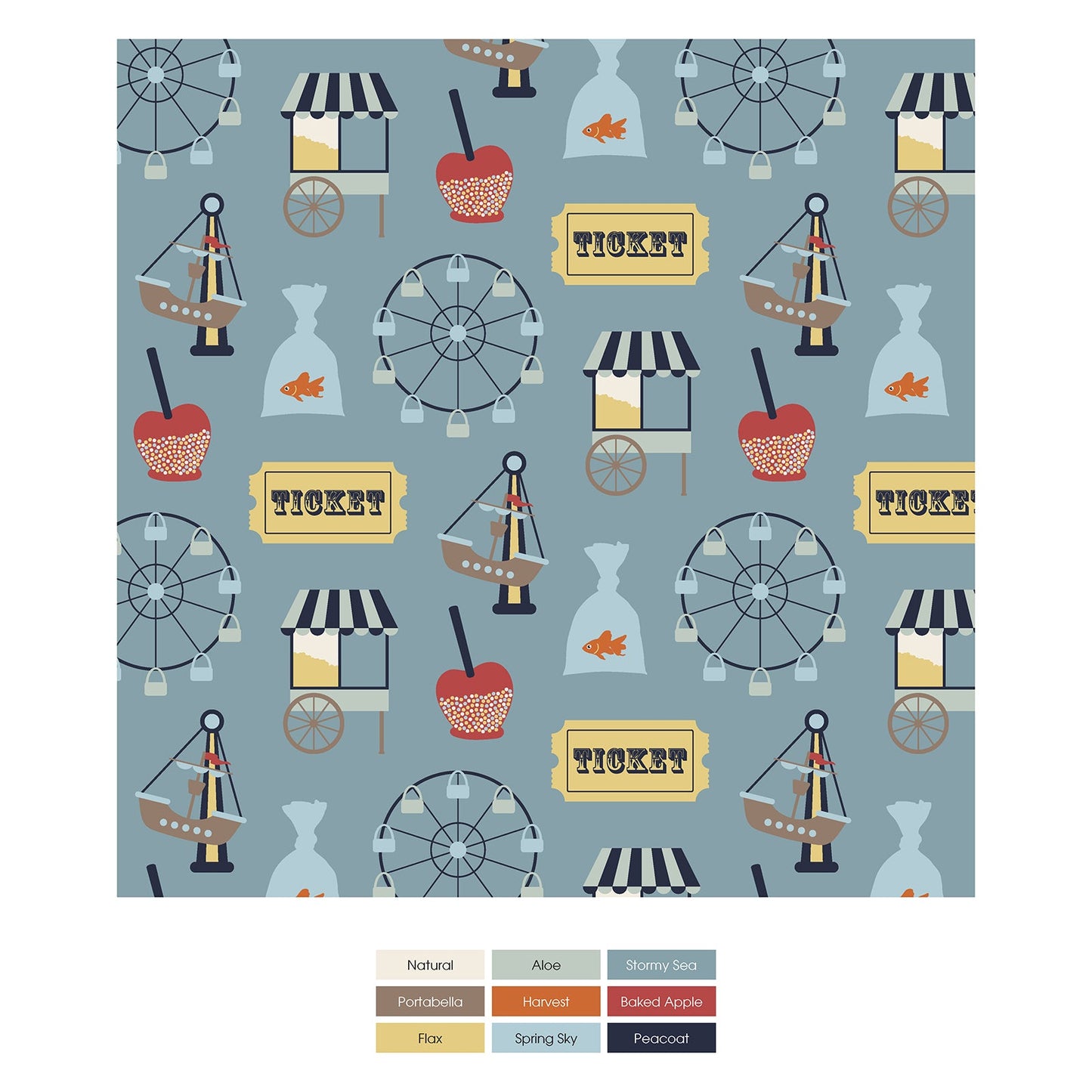 Print Coverall with 2 Way Zipper in Stormy Sea Fall Fair