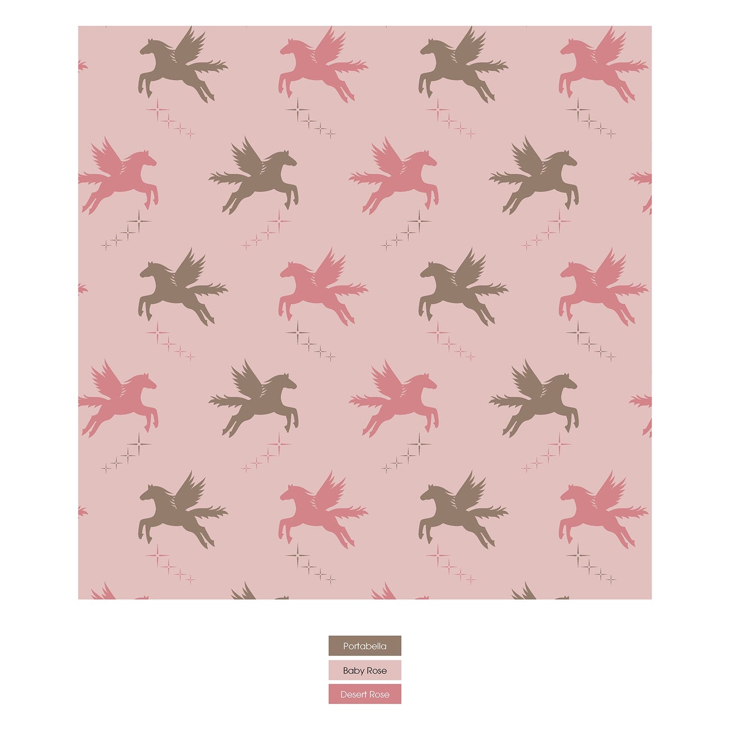 Print Coverall with 2 Way Zipper in Baby Rose Pegasus