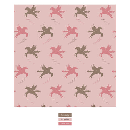 Print Coverall with 2 Way Zipper in Baby Rose Pegasus