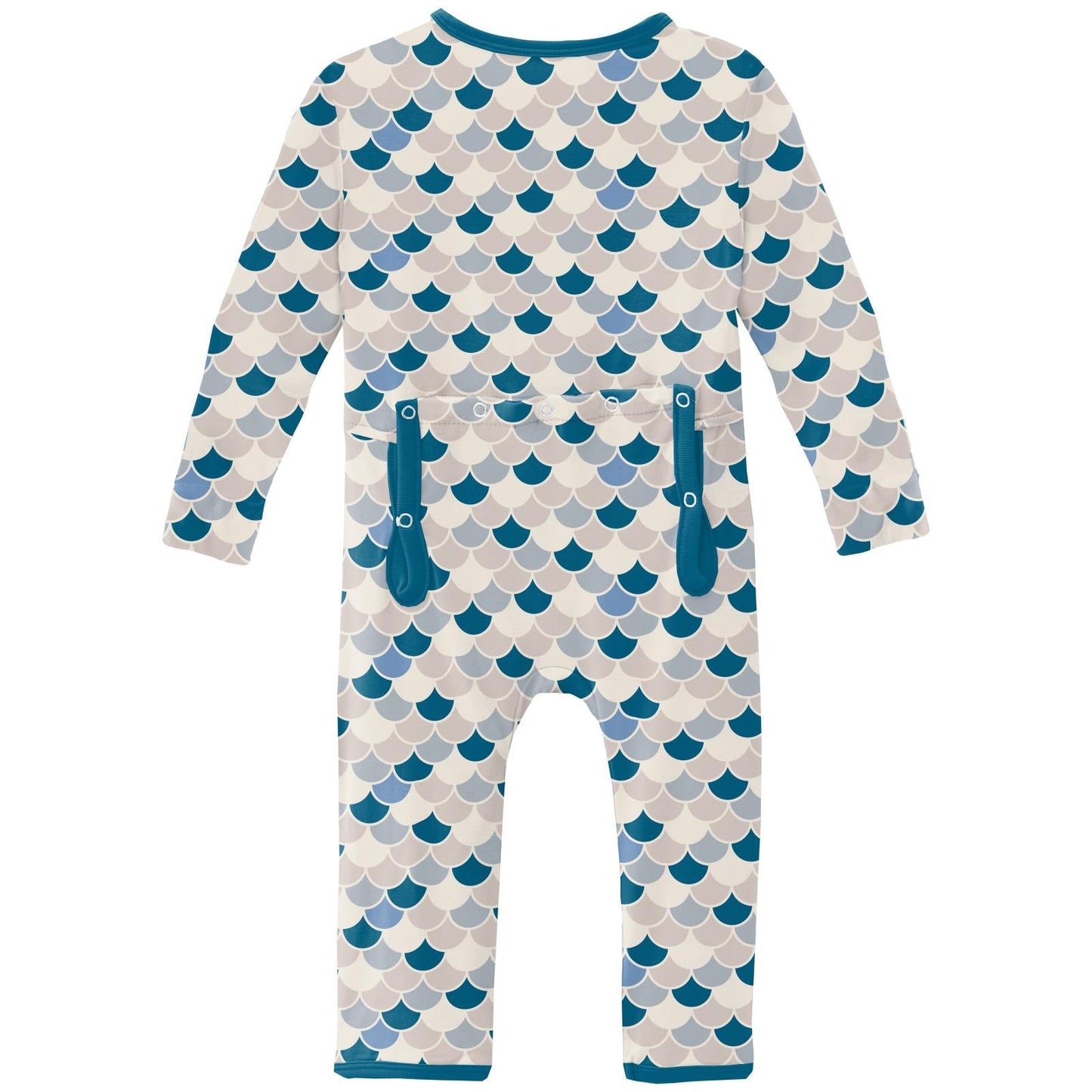 Print Coverall with 2 Way Zipper in Latte Scales