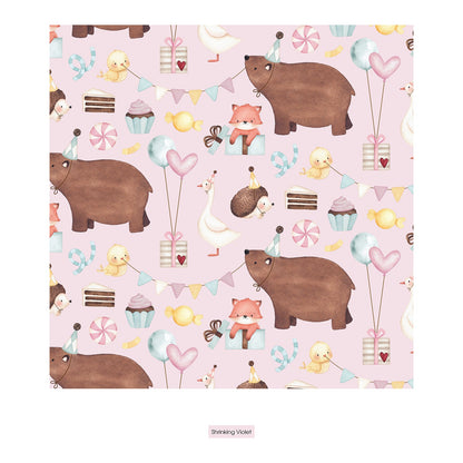 Print Convertible Sleeper with Zipper in Shrinking Violet Forest Party