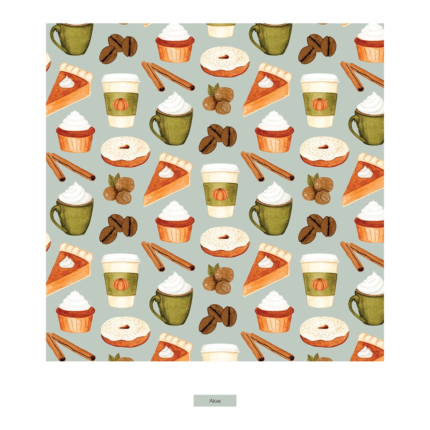 Print Coverall with 2 Way Zipper in Aloe Pumpkin Spice