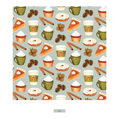 Print Coverall with 2 Way Zipper in Aloe Pumpkin Spice