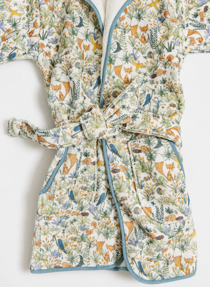 Organic Children's Bathrobe - Foxy Forest