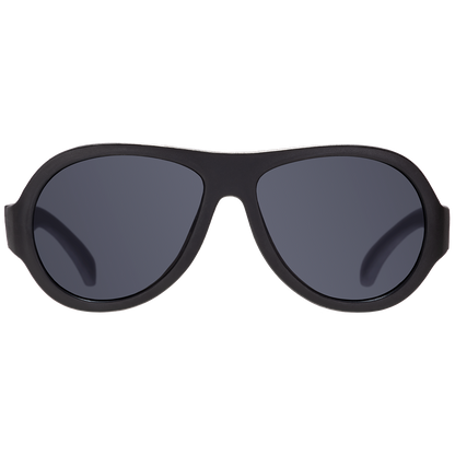 Jet Black Aviator I Smoke Lenses